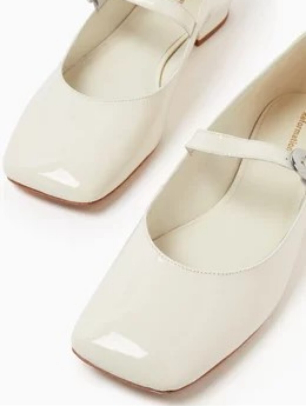 Reformation Cream Melissa Patent Leather Mary Jane Flats Size 6